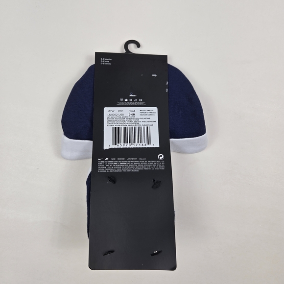 NEW Nike Infant Hat & Booties Set 0- 6 Months: Navy & White - Picture 4 of 4